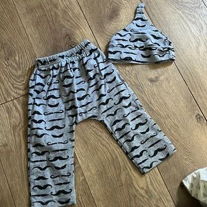 Baby boy hat and pants set